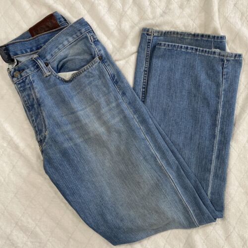 Polo Ralph Lauren Men’s Denim Jeans Size 36 X 34 Light Wash Distressed EUC - Picture 1 of 10