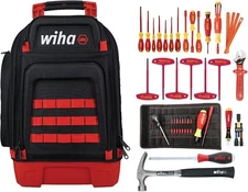 Wiha 91877, 48 Piece Insulated Electrician's Tool Kit in Heavy Duty Backpack