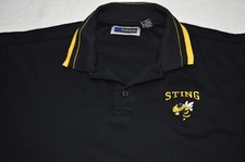 Sting embroidered polo shirt men's 3XL Holloway black short sleeve