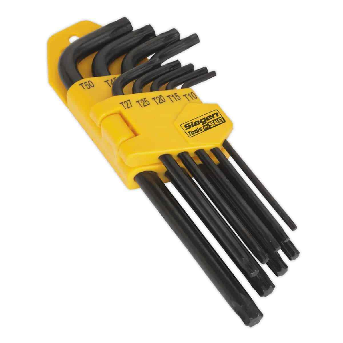 Sealey TRX-Star* Key Set 9pc Long T10 T15 T20 T25 T27 T30 T40 T45 T50 Garage ...