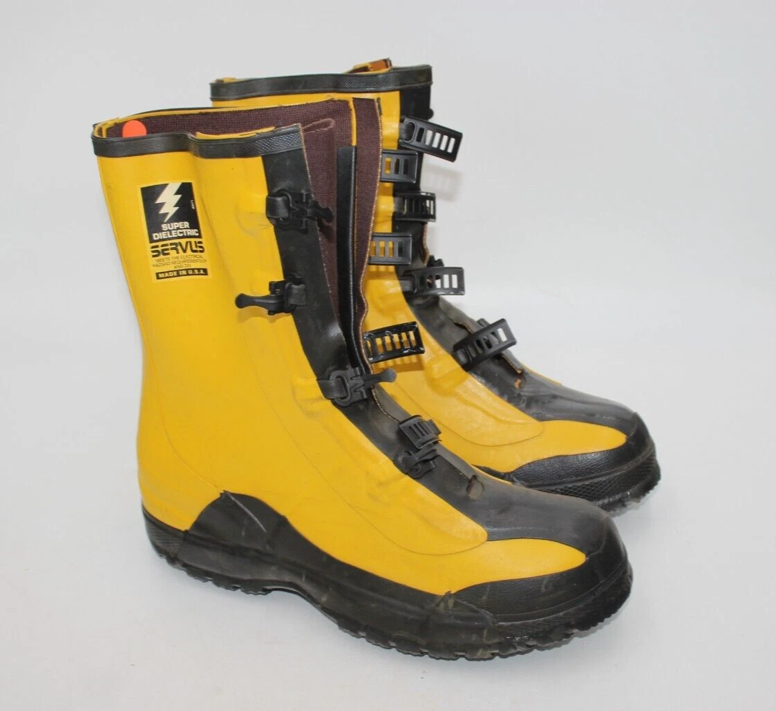 SERVUS Super Dielectric Electrical Overshoe Boots Size 9 Mens Yellow Large NICE