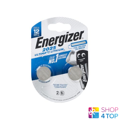 2 ENERGIZER CR2025 ULTIMATE LITHIUM BATTERIES 3V COIN CELL DL2025 EXP 2025 NEW - Afbeelding 1 van 1