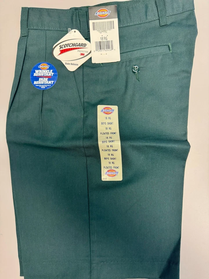 Pantalones cortos plisados Dickies 57562, verde cazador Foto 2 de 2