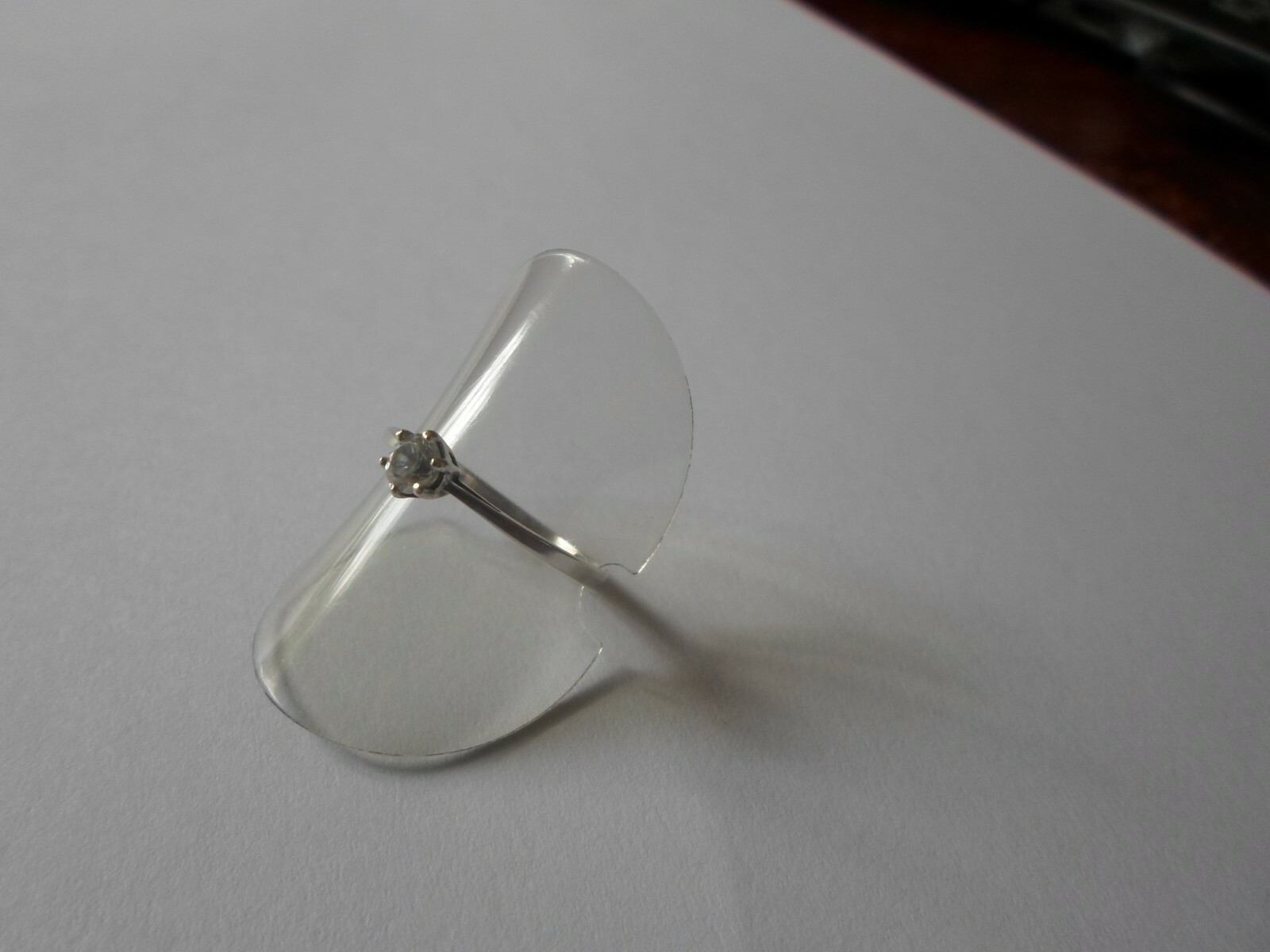 solid silver ring, solitaire, zirconium, s. 56 - image 4