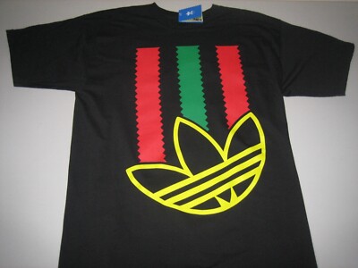 Adidas Originals 3 Stripe Rasta Graphic T-Shirt Men's Large FAST