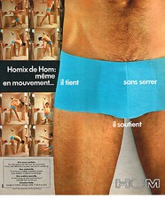 ADVERTISING ADVERTISING 084 1975 HOM under clothing men's briefs HOMIX