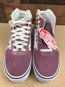 New Vans Womens Pink Skater High Top Checker Rose Canvas Suede