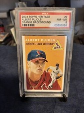2003 Topps Heritage Albert Pujols Orange Background St Louis Cardinals #7 PSA 8 