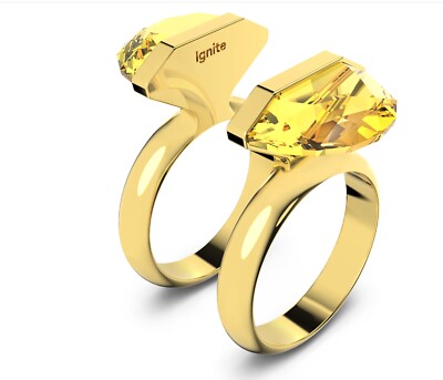 Swarovski Lucent ring Magnetic closure, Yellow  Size 58 RRP £175 New Genuine 