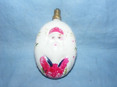 Weihnachtsfigur Glühbirne Santa Oval Vintage Milch Glas Dekoration (A)