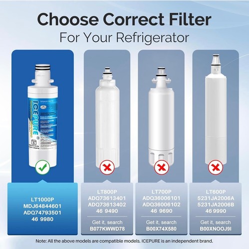 RWF4700AC Water Filter Fit for LT1000P, ADQ747935, LMXS28626D, LT1000PC 2PACK - Picture 3 of 3