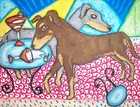 Doberman Pinscher Collectible Aceo Print Dog Art Card 2.5 X 3.5 Ksams Martinis