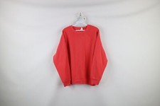 Vintage 90s Streetwear Womens Large Faded Blank Crewneck Sweatshirt Pink USA