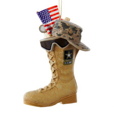 U.S. Army Boot with USA Flag  Icons Ornament 4.75"