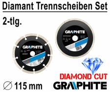 2x Diamanttrennscheibe Diamantscheibe Fliesen Beton Trennscheibe Ø 115mm SEG-CON