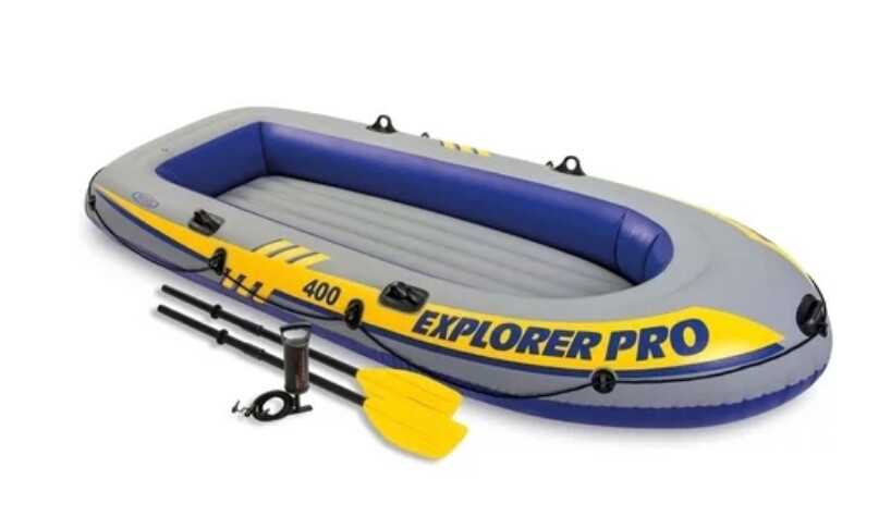 Intex 58360WL Inflatable Explorer Pro 400 Four-Person Boat with