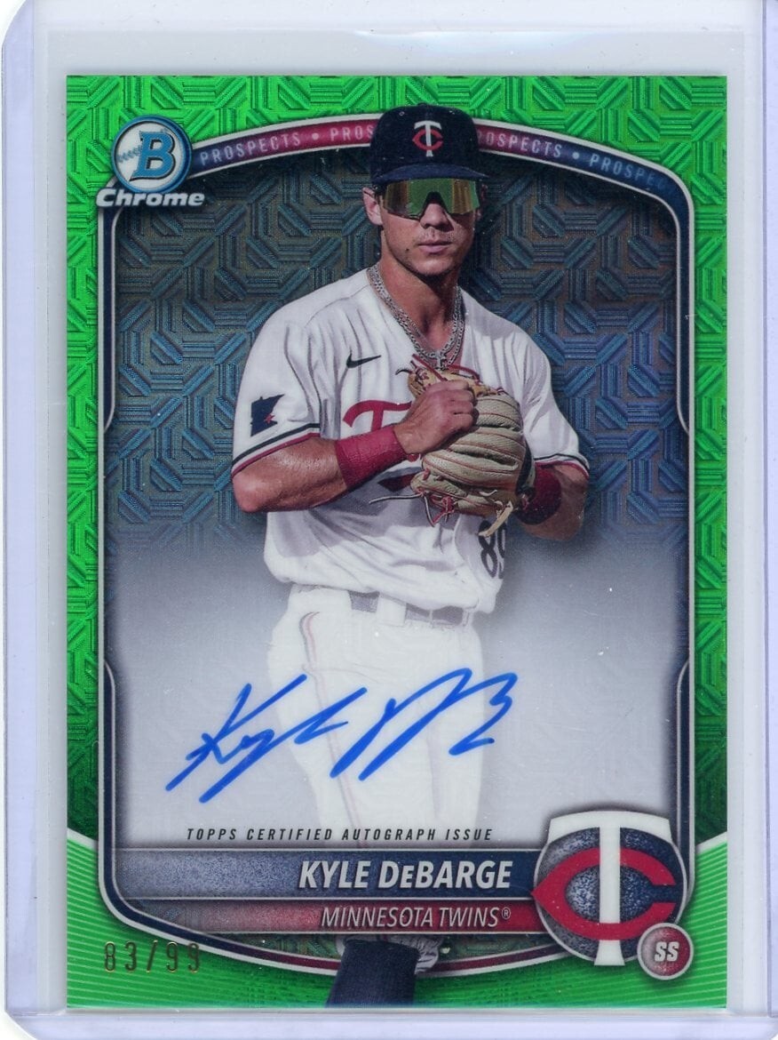 2025 Bowman Chrome Kyle DeBarge Green Mojo Auto Refractor /99 #BMA-KD Twins
