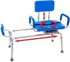 Platinum Health Carousel Sliding Transfer Bench Swivel Seat BARIATRIC 600LB