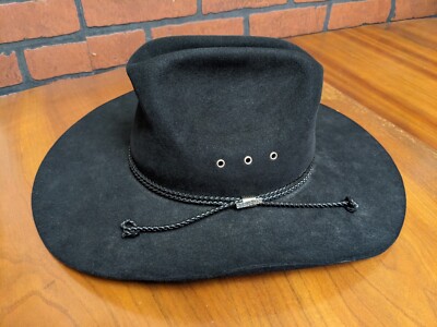 STETSON XXXX 4X Beaver Carson Felt Black Western Leather Band