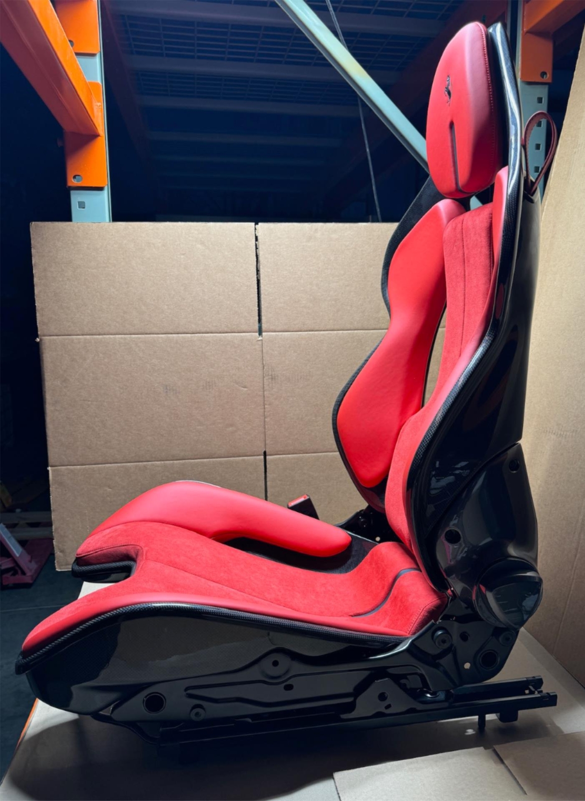 Ferrari SF90 Stradale Driver Seat Carbon Fiber w/ Red Leather / Alcantera