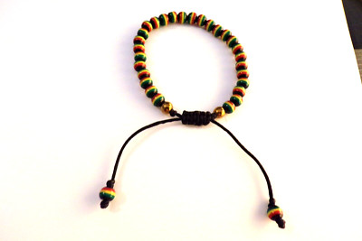 6 MM VERSTELLBARES GEFLOCHTENES PERLEN RASTA/SURFEN/JAMAIKANISCHES ARMBAND