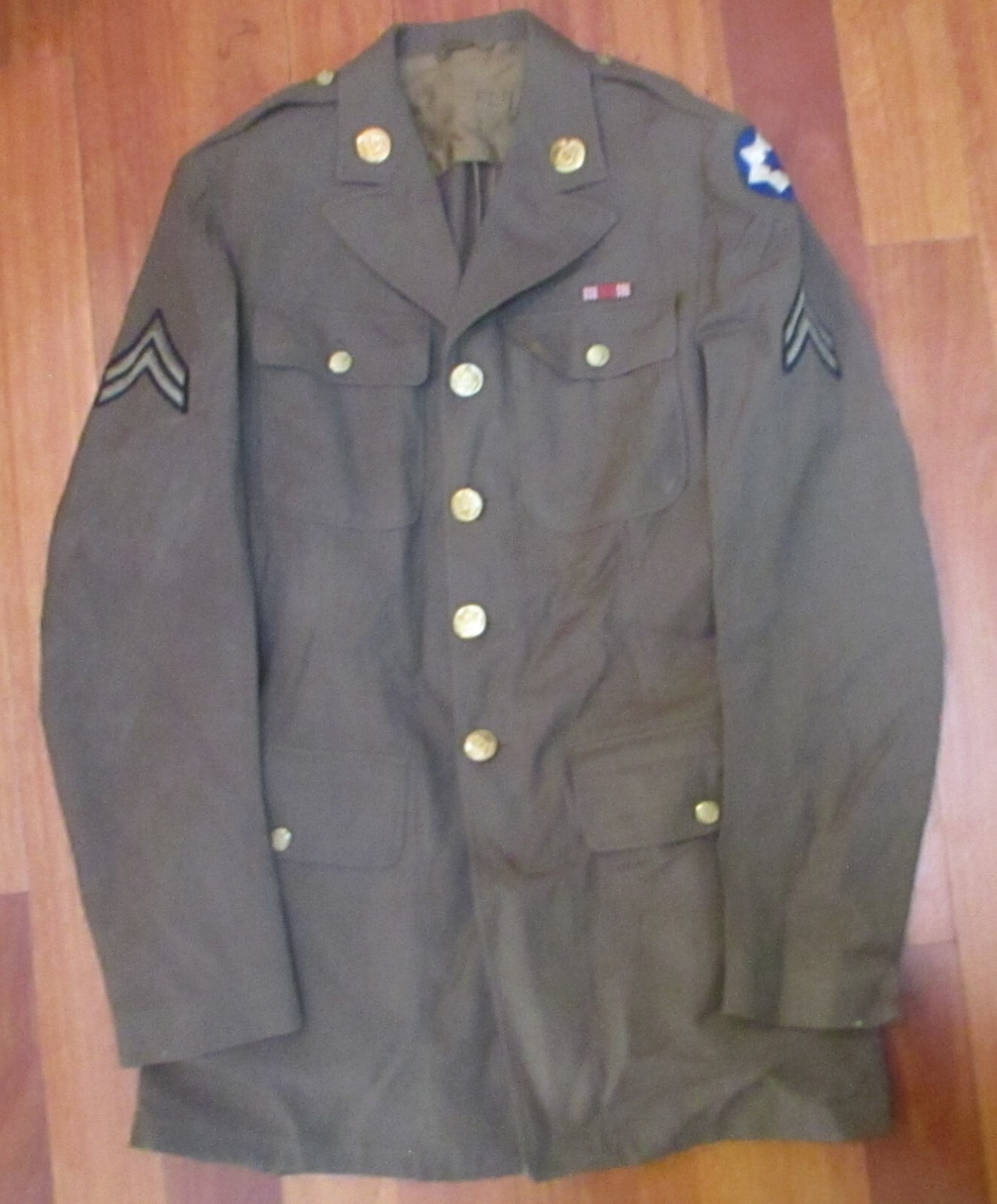 Original WW2 Vintage US ARMY 7th SERVICE COMMAND QM UNIFORM COAT 1940 Size 36XL