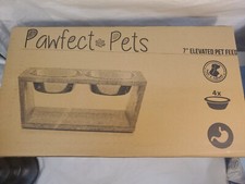 7" Elevated Dog Bowl Stand Raised Dog Bowl For Medium Dogs Pet Feeder