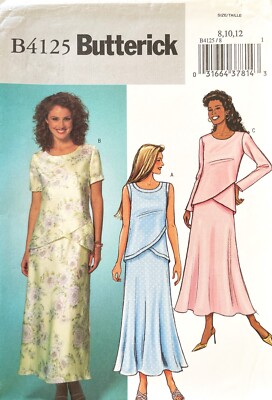 Butterick Misses' Top,Skirt Pattern B4125 Size 8-12 UNCUT