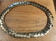 Vintage Goldtone disc stretch ladies belt 26  