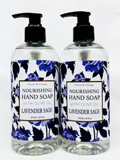 2 Home Body Company Floraison LAVENDER SAGE Liquid Hand Soap Wash 16 oz