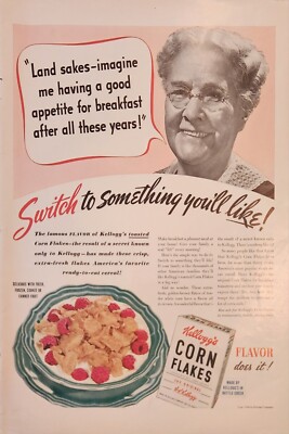 1940 Kelloggs corn flakes cereal Vintage Ad Switch to something youll like