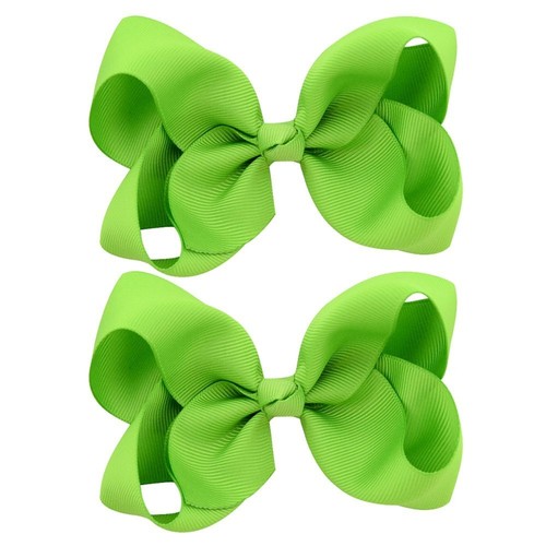 Girls Ribbon Barrettes - 4Inch Solid Color Bow Hair Clip Hair Accessories 2PC - Picture 41 of 52