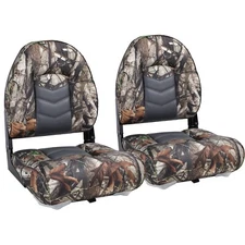 NORTHCAPTAIN High Back Folding Fishing Boat Seat,Camo/Charcoal,2 Seats