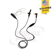 2-Wire Acoustic Tube Earpiece w/ PTT Mic for Motorola Radio SL300 SL350 SL7580e