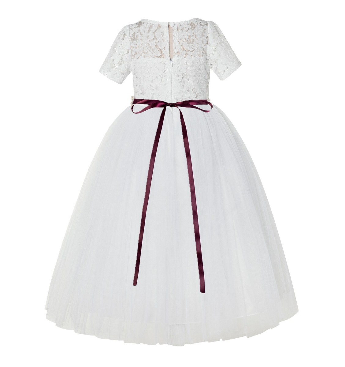 lady amelia wedding dress Off-Shoulder Long White Lace Wedding Dress with Corset White / 2