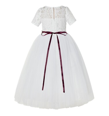 Wedding Lace Flower Girl Dresses Baptism Dress Christening Dress Pageant Dress