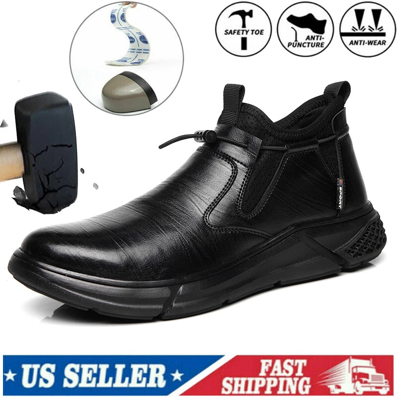 Mens Steel Toe Safety Shoes Waterproof Slip Resistant Work Boots Lightweight US