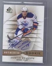 13-14 2013-14 SP GAME USED JUSTIN SCHULTZ GOLD ROOKIE AUTOGRAPH 113 OILERS