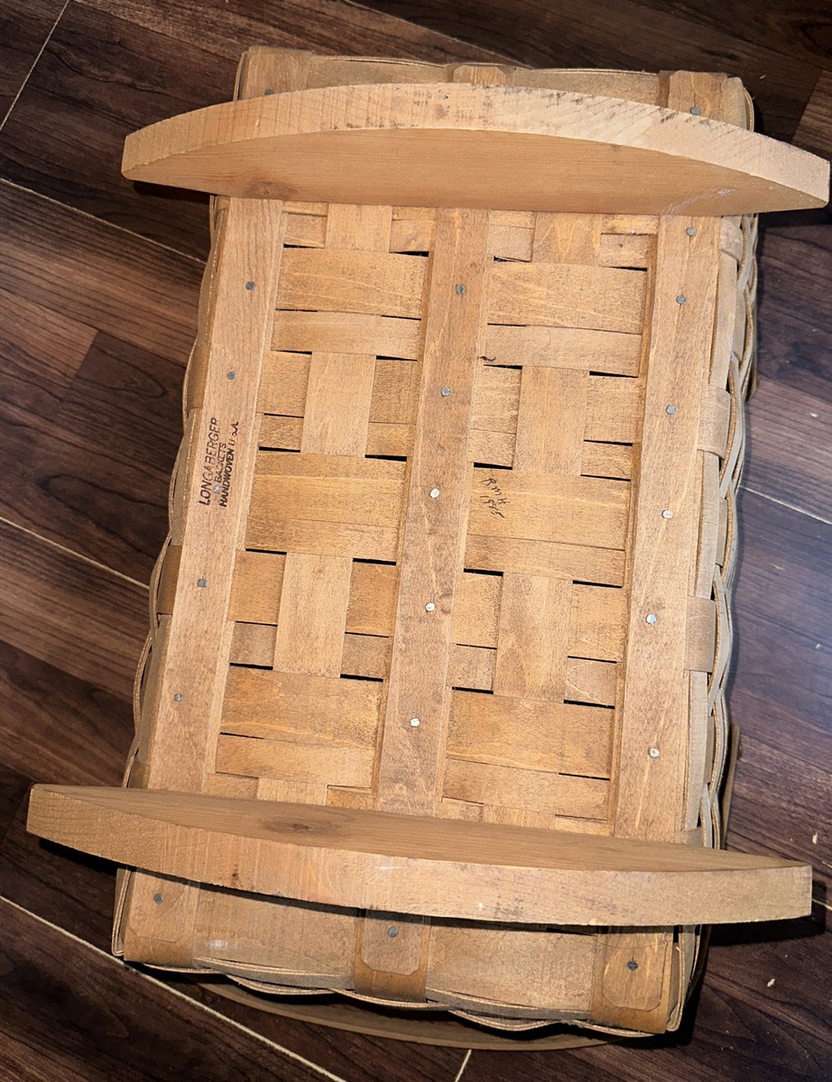 アンティーク　クレイドル Longaberger Doll Cradle Rocking Basket with Handles 1985 Vintage