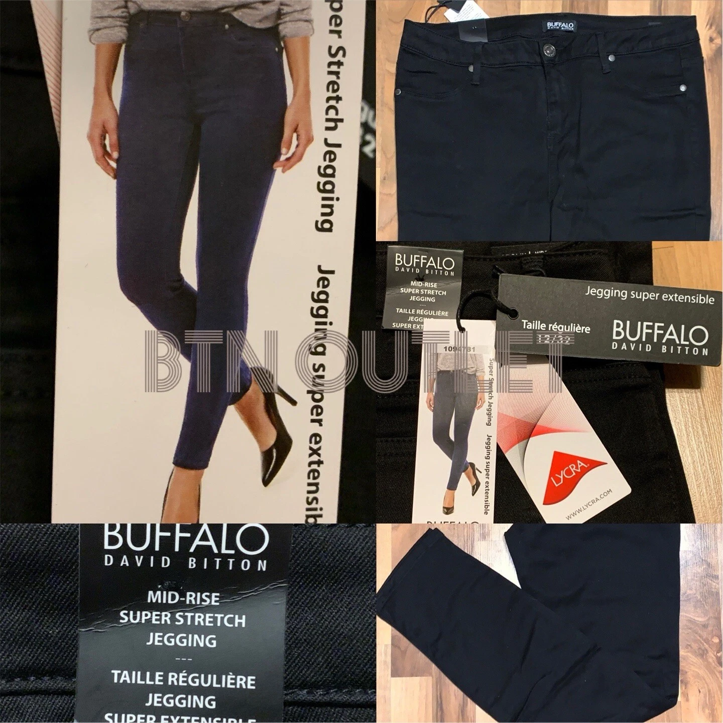Buffalo David Bitton (12-16/32-36) Womens KAROLIN Mid Rise Super Stretch Jegging
