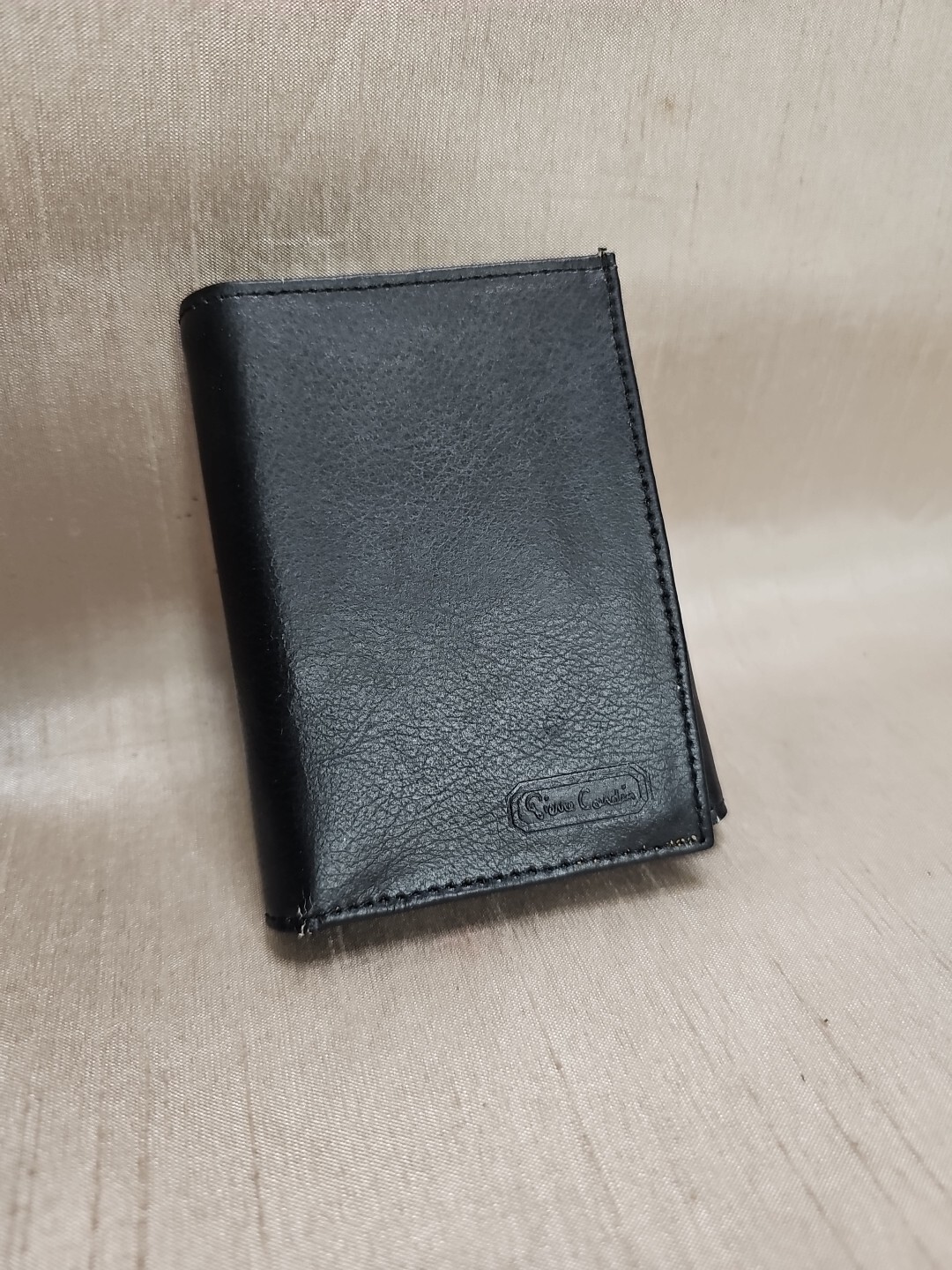 Vintage Pierre Cardin Leather Hipfold  Tri-fold Wallet Leather Black Card Holder