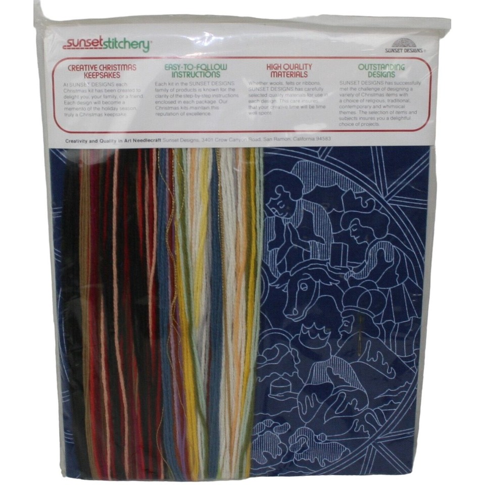 SUNSET STITCHERY VINTAGE CREWEL LAINE FIL KIT 2556 GRIZZLY BEAR 14x18