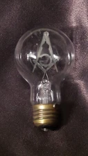 Vintage Aerolux Freemason Square Compass G Light Bulb Working Condition
