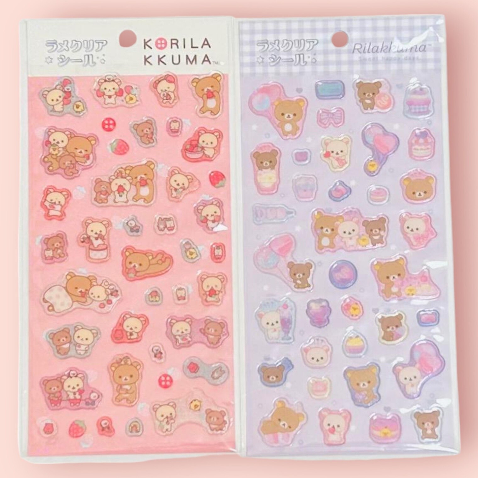 Rilakkuma Korilakkuma Lame Clear Stickers Set - 2 Types - Cute Design - New