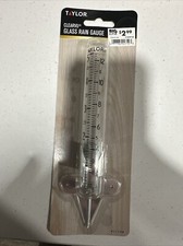 TAYLOR Clear VU Glass Rain Gauge Ground/Post/Tree Mount 5" Capacity 2710N