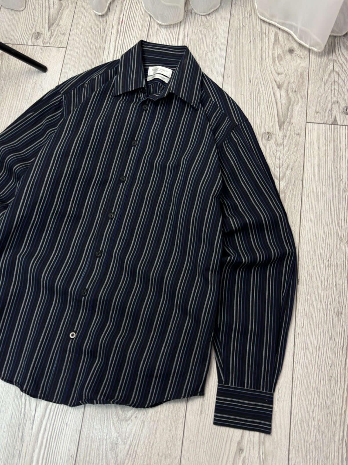 Camicia Yves Saint Laurent YSL a righe con bottoni taglia M vintage