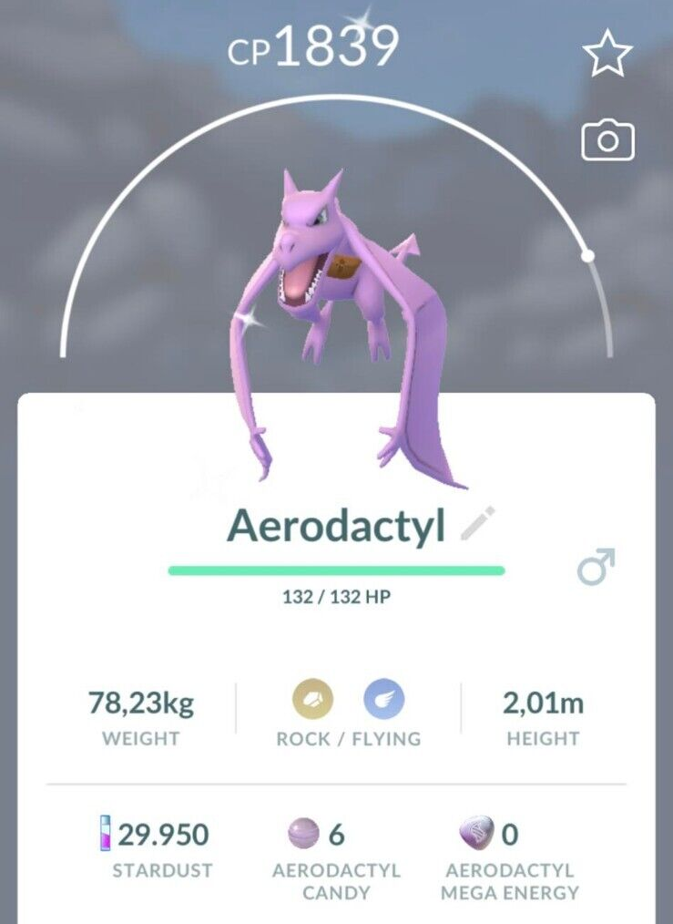 SHINY ✨ AERODACTYL W/SATCHEL!!! ✨ - PKMN GO!!! - NON REGISTERED