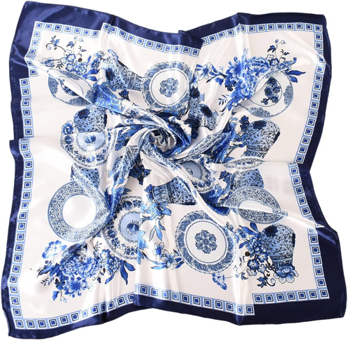 35 X 35 Women'S Fashion Pattern Large Square Silk like Hair Scarf Head Sleeping - Picture 10 of 12