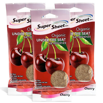 Super Sheet, Organic Under the Seat Car Air Freshener, Cherry Scent, 3 Pack