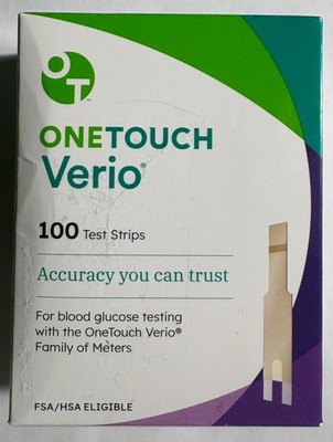 (2) One Touch Verio 100 Test Strips and (2) One Touch Delica Plus 100 Lancets